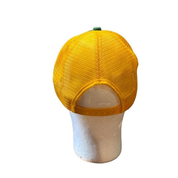 vintage snapback New Era hat D & G Machine green and yellow trucker dad cap - Picture 4 of 6